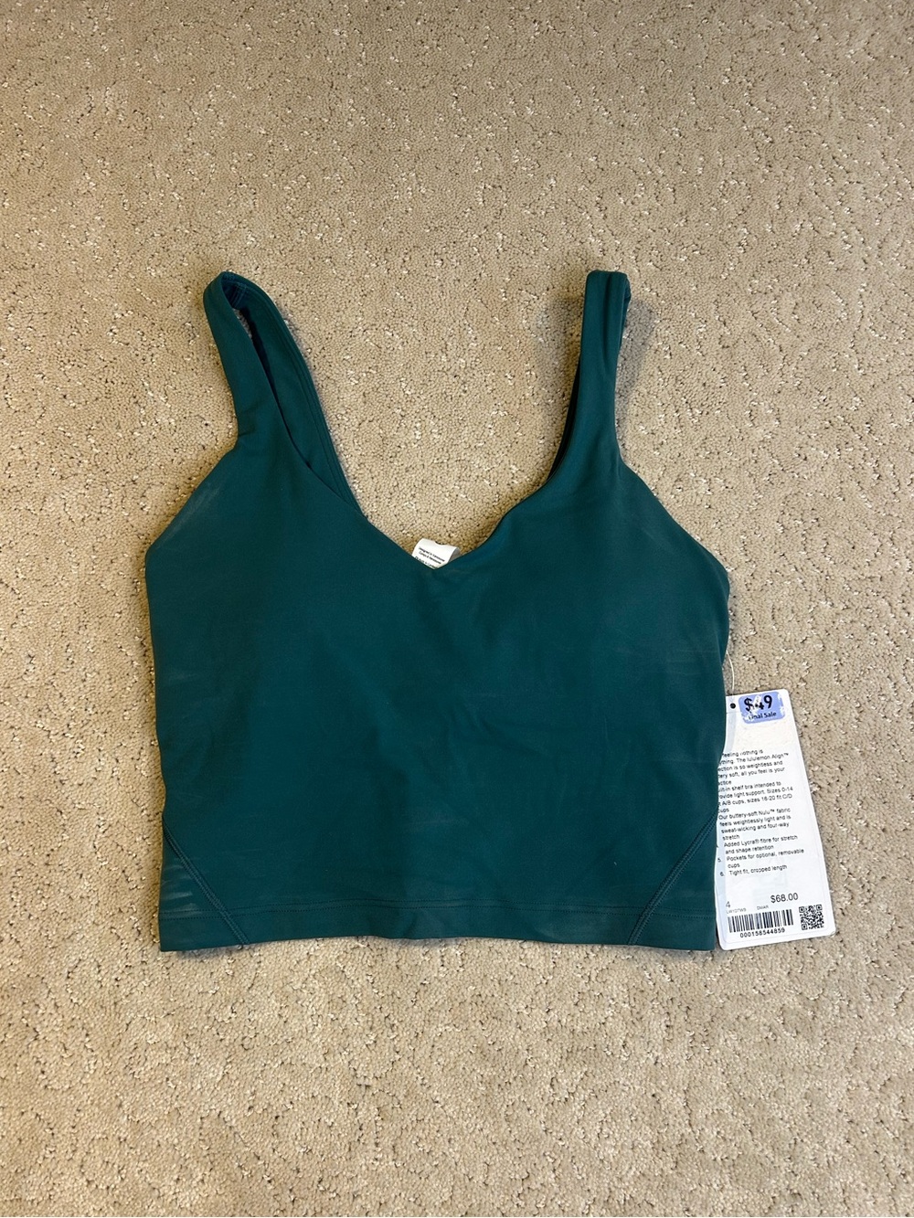 NWT lululemon Align Tank Bra Built-In Shelf Light Support A/B Size 4 DMAR